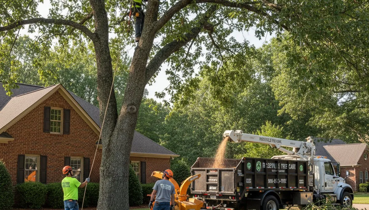 Professional tree removal service in Memphis TN safely cutting and clearing large trees